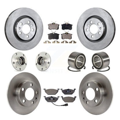 Hub Bearing Brake Rotor Pad Front Rear Kit (10Pc) For Volkswagen Golf City Jetta
