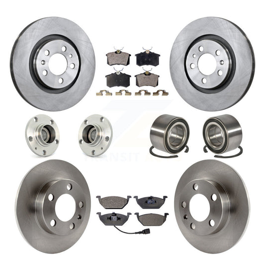 Hub Bearing Brake Rotor Pad Front Rear Kit (10Pc) For Volkswagen Golf City Jetta