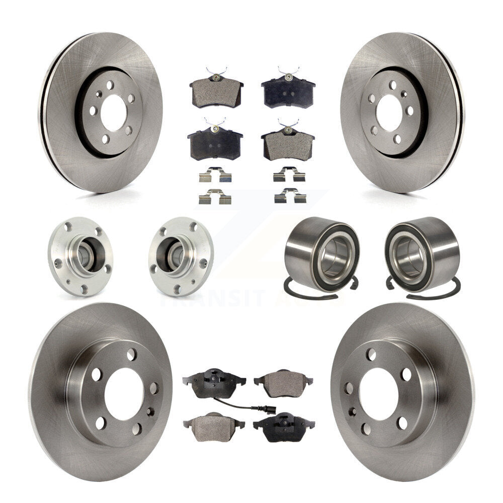 Hub Bearing Disc Brake Rotor And Pad Front Rear Kit (10Pc) For Volkswagen Beetle