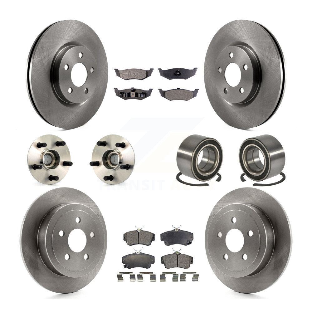 Hub Bearing Disc Brake Rotor & Pad Front Rear Kit (10Pc) For Chrysler PT Cruiser
