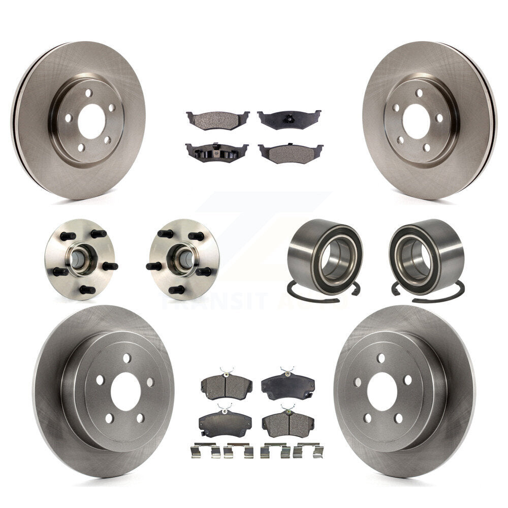 Hub Bearing Disc Brake Rotor & Pad Front Rear Kit (10Pc) For Chrysler PT Cruiser