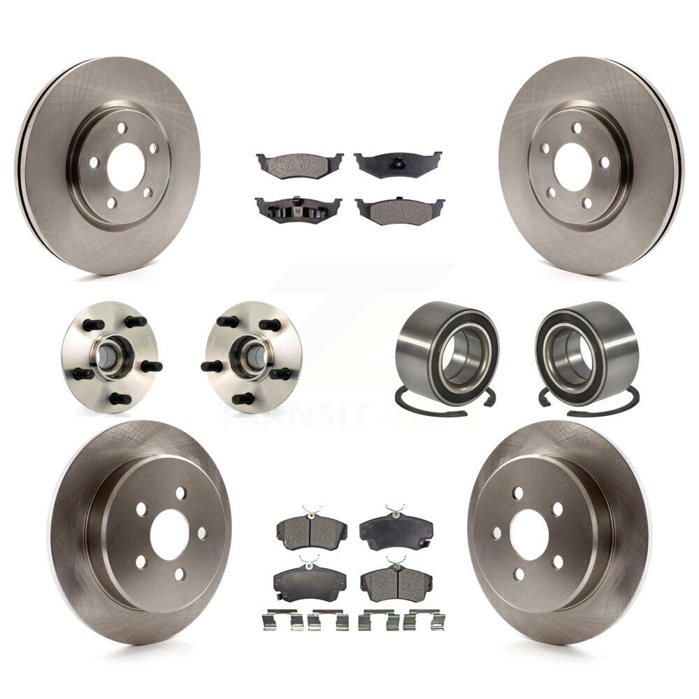 Hub Bearing Brake Rotor Pads Front Rear Kit (10Pc) For Chrysler PT Cruiser Dodge