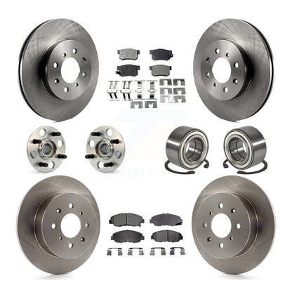 Hub Bearing Disc Brake Rotor & Pads Front Rear Kit (10Pc) For 2001-2005 Acura EL
