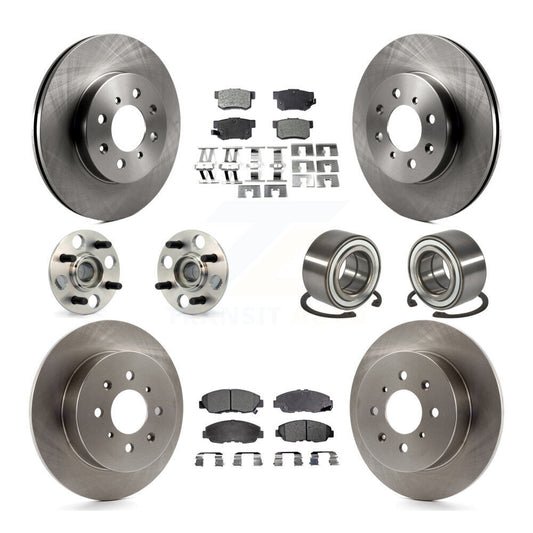 Hub Bearing Disc Brake Rotor & Pads Front Rear Kit (10Pc) For 2001-2005 Acura EL