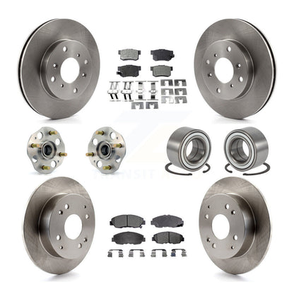 Hub Bearings Disc Brake Rotors And Pads Front Rear Kit (10Pc) For Honda Accord