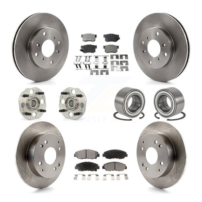 Hub Bearings Disc Brake Rotors And Pads Front Rear Kit (10Pc) For Honda Accord