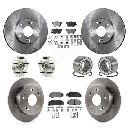 Hub Bearings Disc Brake Rotors And Pads Front Rear Kit (10Pc) For Honda Accord