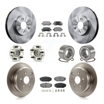Hub Bearing Brake Rotor & Pads Front Rear Kit (10Pc) For 2002-2004 Honda Odyssey
