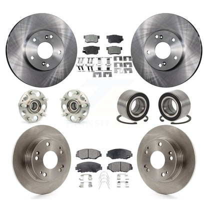 Hub Bearings Disc Brake Rotors And Pads Front Rear Kit (10Pc) For Honda Accord