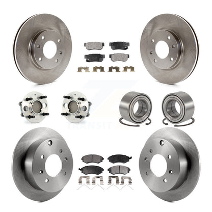 Hub Bearing Brake Rotor Pad Front Rear Kit (10Pc) For Hyundai Sonata 4-Wheel ABS