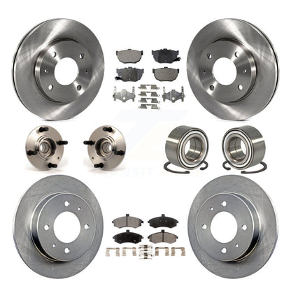 Hub Bearing Disc Brake Rotors And Pads Front Rear Kit (10Pc) For Hyundai Elantra