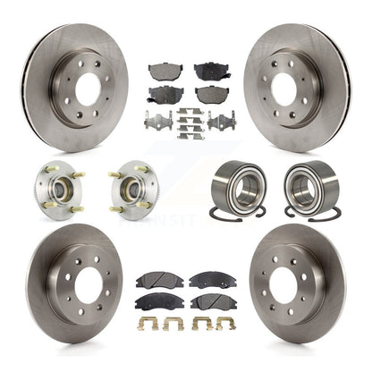 Hub Bearing Disc Brake Rotor Pads Front Rear Kit (10Pc) For Kia Spectra Spectra5