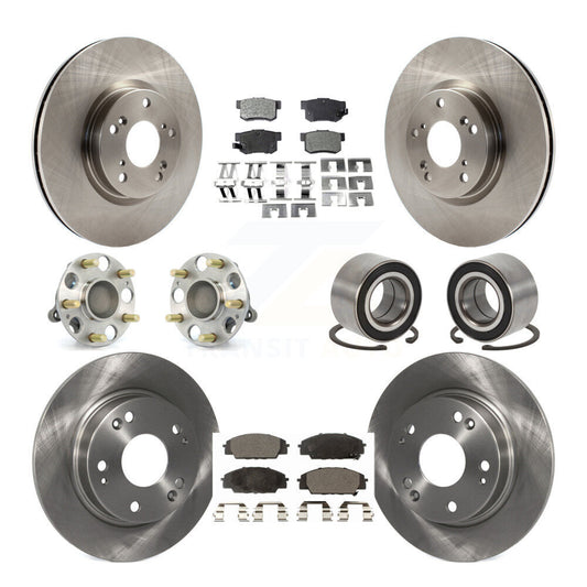 Hub Bearing Disc Brake Rotor Pad Front Rear Kit (10Pc) For Honda Civic Acura CSX