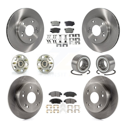 Hub Bearing Disc Brake Rotor Pad Front Rear Kit (10Pc) For Honda Civic Acura RSX