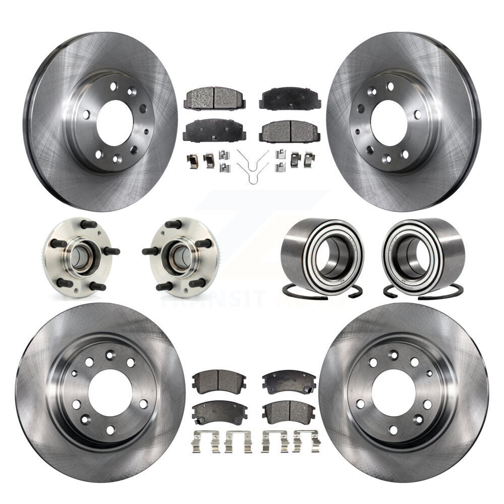 Hub Bearing Assembly Disc Brake Rotor And Pads Front Rear Kit (10Pc) For Mazda 6
