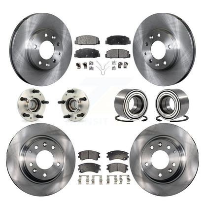 Hub Bearing Assembly Disc Brake Rotor And Pads Front Rear Kit (10Pc) For Mazda 6