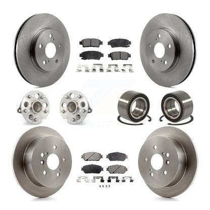 Hub Bearing Brake Rotor & Pads Front Rear Kit (10Pc) For 04-10 Toyota Sienna FWD