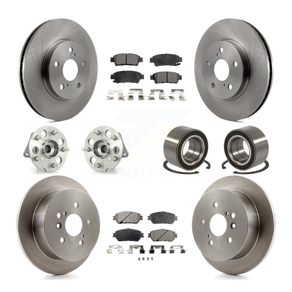 Hub Bearing Brake Rotor & Pads Front Rear Kit (10Pc) For 04-10 Toyota Sienna AWD