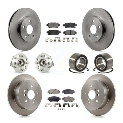 Hub Bearing Brake Rotor & Pads Front Rear Kit (10Pc) For 04-10 Toyota Sienna AWD