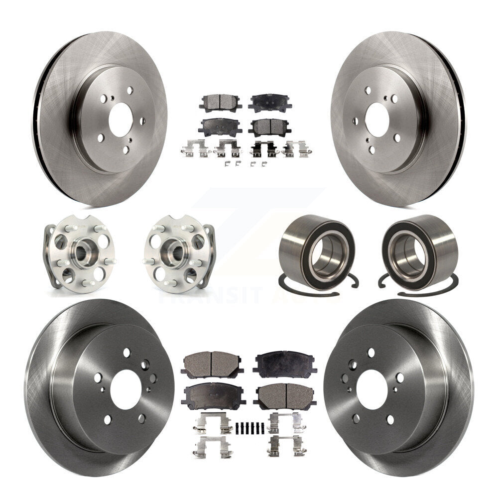 Hub Bearing Brake Rotor & Pad Front Rear Kit (10Pc) For Lexus RX350 RX330 Toyota