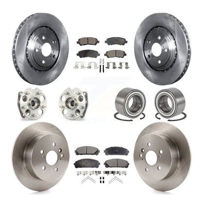 Hub Bearing Disc Brake Rotor Pad Front Rear Kit (10Pc) For Toyota Highlander AWD
