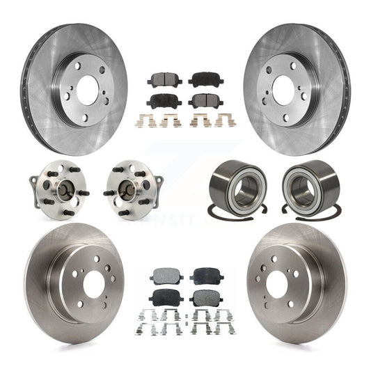 Hub Bearing Brake Rotor & Pads Front Rear Kit (10Pc) For 2000-2004 Toyota Avalon