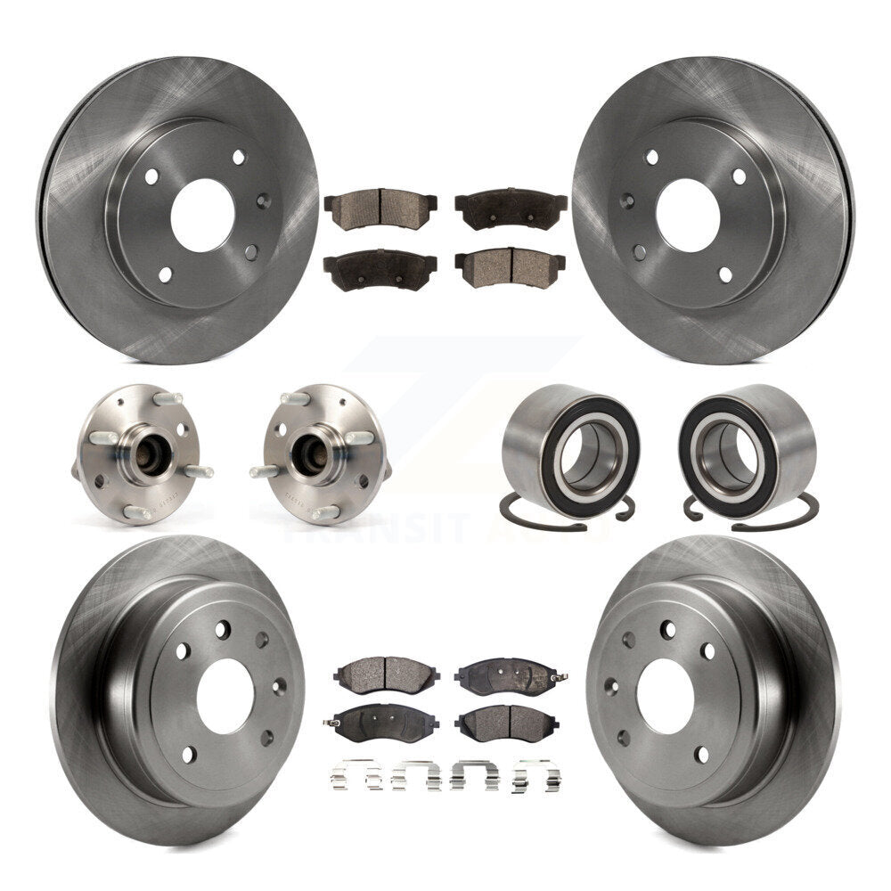 Hub Bearing Brake Rotor And Pad Front Rear Kit (10Pc) For Chevrolet Optra Suzuki