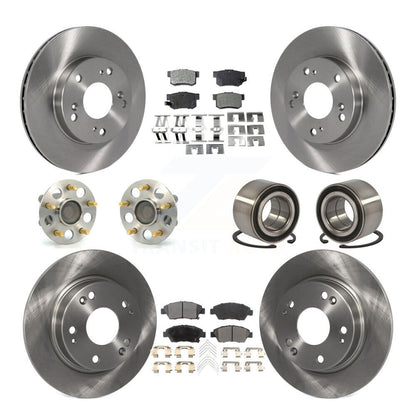 Wheel Hub Bearing Disc Brake Rotor And Pad Front Rear Kit (10Pc) For Honda Civic
