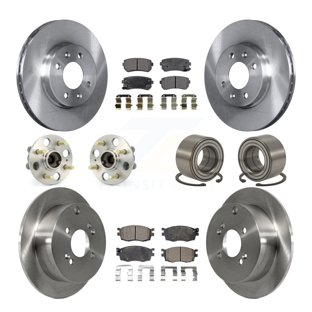 Hub Bearing Brake Rotor & Pads Front Rear Kit (10Pc) For Hyundai Accent Kia Rio5