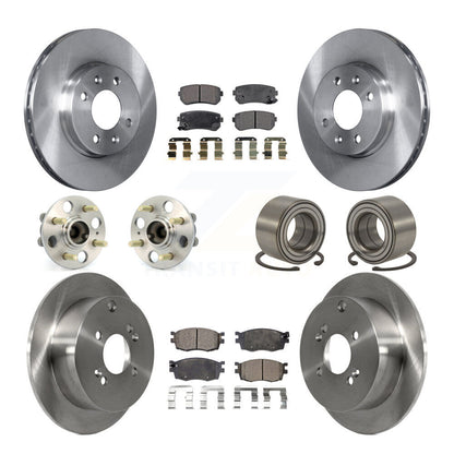 Hub Bearing Brake Rotor & Pads Front Rear Kit (10Pc) For Hyundai Accent Kia Rio5