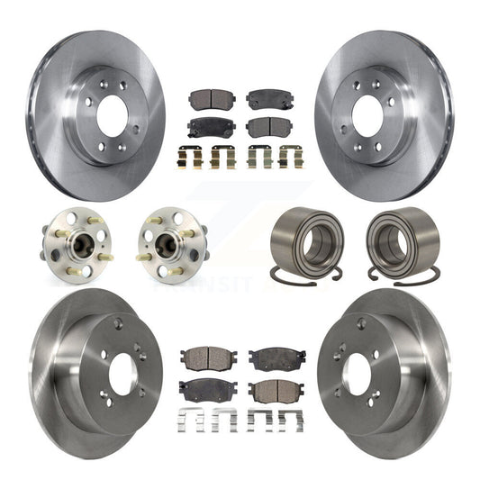 Hub Bearing Brake Rotor & Pads Front Rear Kit (10Pc) For Hyundai Accent Kia Rio5