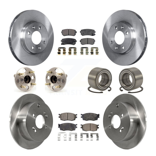 Hub Bearing Brake Rotor And Pad Front Rear Kit (10Pc) For Hyundai Accent Kia Rio