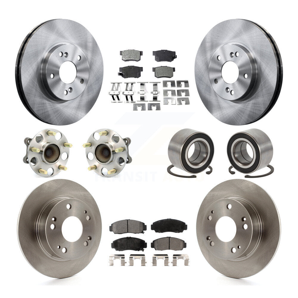 Hub Bearing Disc Brake Rotor & Pad Front Rear Kit (10Pc) For 2004-2008 Acura TSX