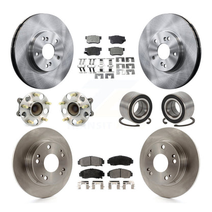 Hub Bearing Disc Brake Rotor & Pad Front Rear Kit (10Pc) For 2004-2008 Acura TSX