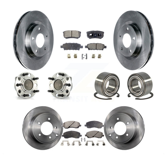 Hub Bearings Disc Brake Rotors And Pads Front Rear Kit (10Pc) For Dodge Caliber