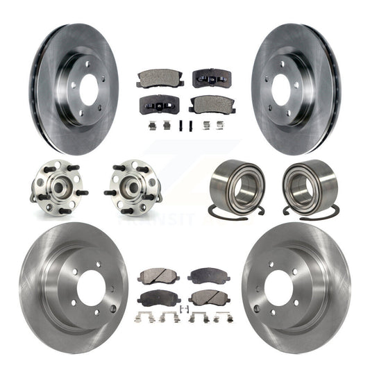 Hub Bearing Disc Brake Rotor Pads Front Rear Kit (10Pc) For Jeep Patriot Compass