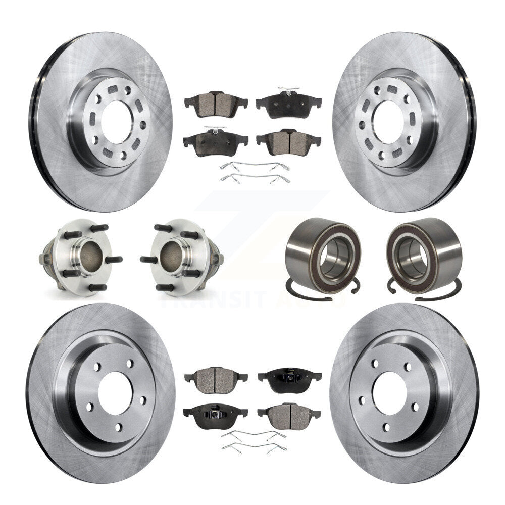 Hub Bearing Assembly Disc Brake Rotor And Pads Front Rear Kit (10Pc) For Mazda 5