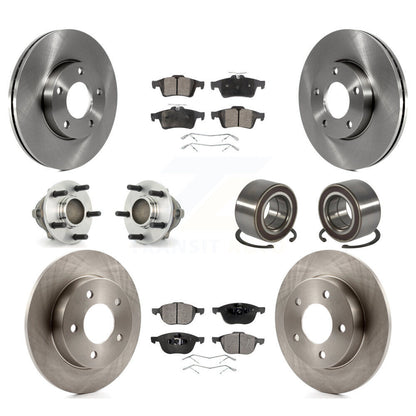 Hub Bearings Disc Brake Rotors And Pads Front Rear Kit (10Pc) For Mazda 3 Sport