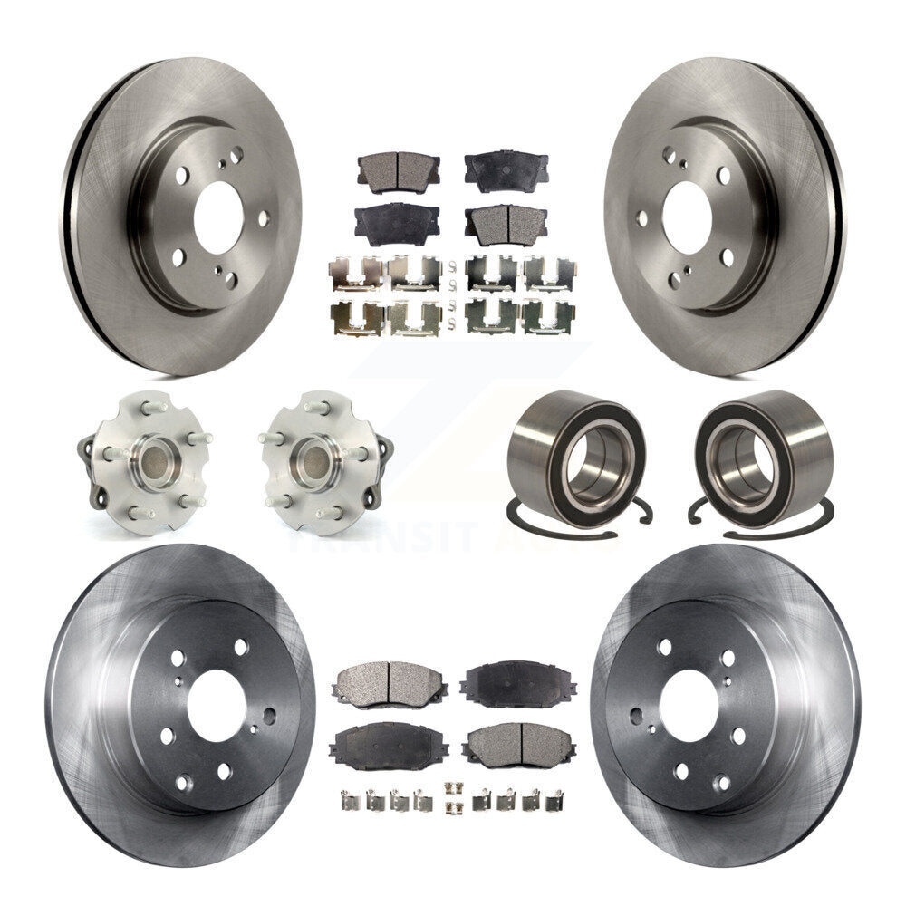 Hub Bearing Disc Brake Rotor And Pad Front Rear Kit (10Pc) For 2010 Lexus HS250h