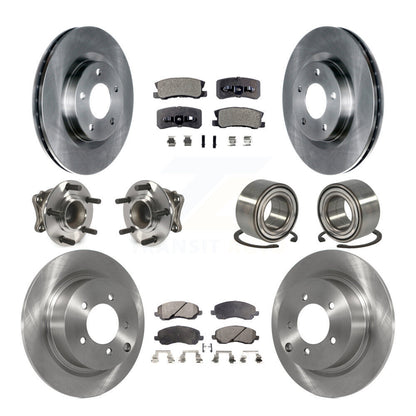 Hub Bearing Disc Brake Rotor Pads Front Rear Kit (10Pc) For Mitsubishi Outlander