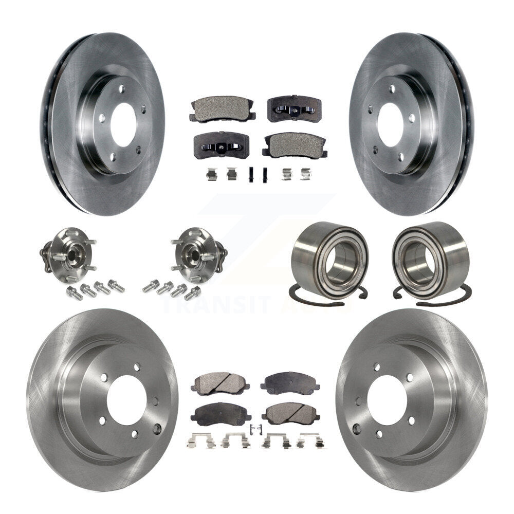Hub Bearing Brake Rotor & Pad Front Rear Kit (10Pc) For Mitsubishi Outlander RVR