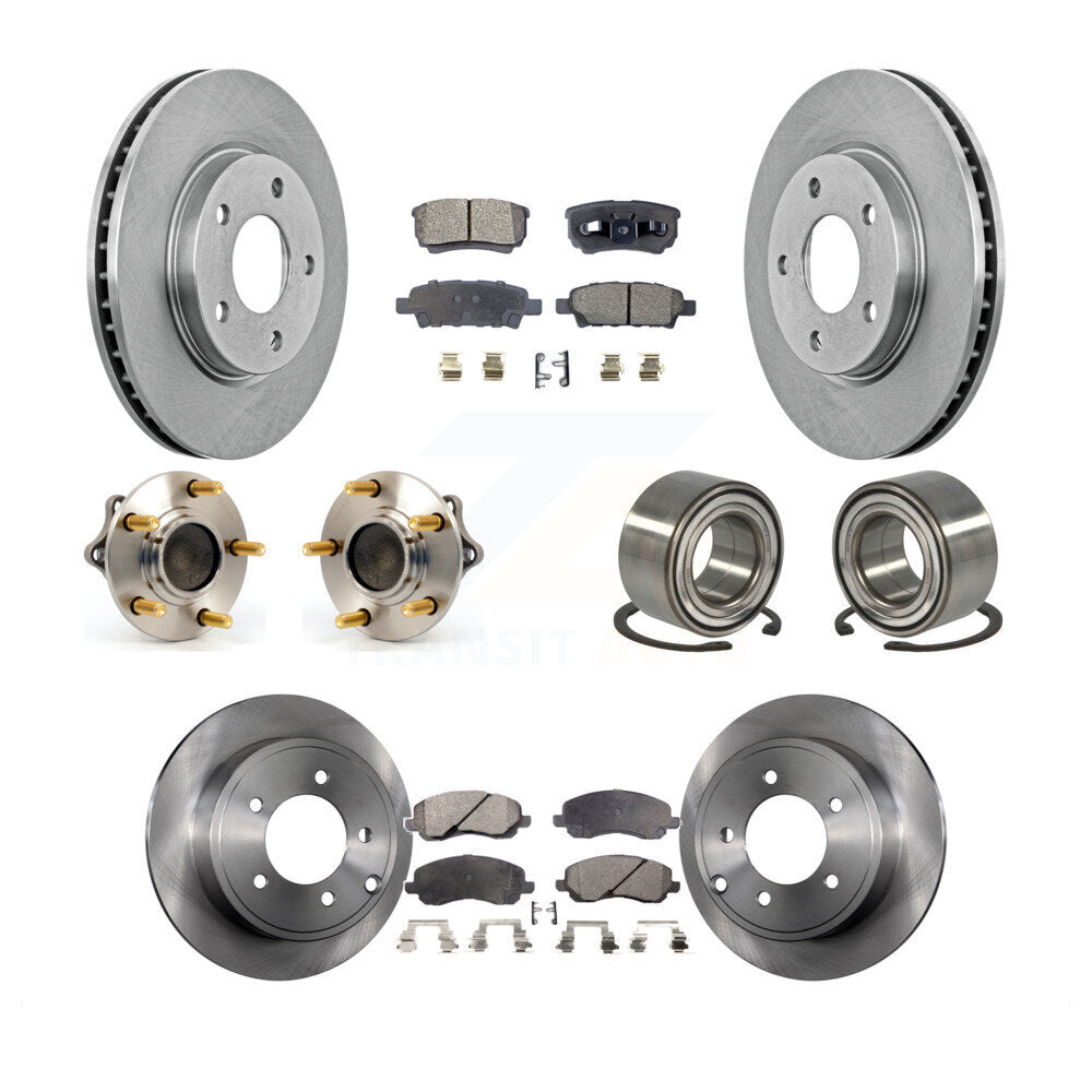 Hub Bearing Disc Brake Rotor And Pad Front Rear Kit (10Pc) For Mitsubishi Lancer
