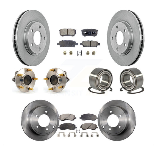 Hub Bearing Disc Brake Rotor And Pad Front Rear Kit (10Pc) For Mitsubishi Lancer