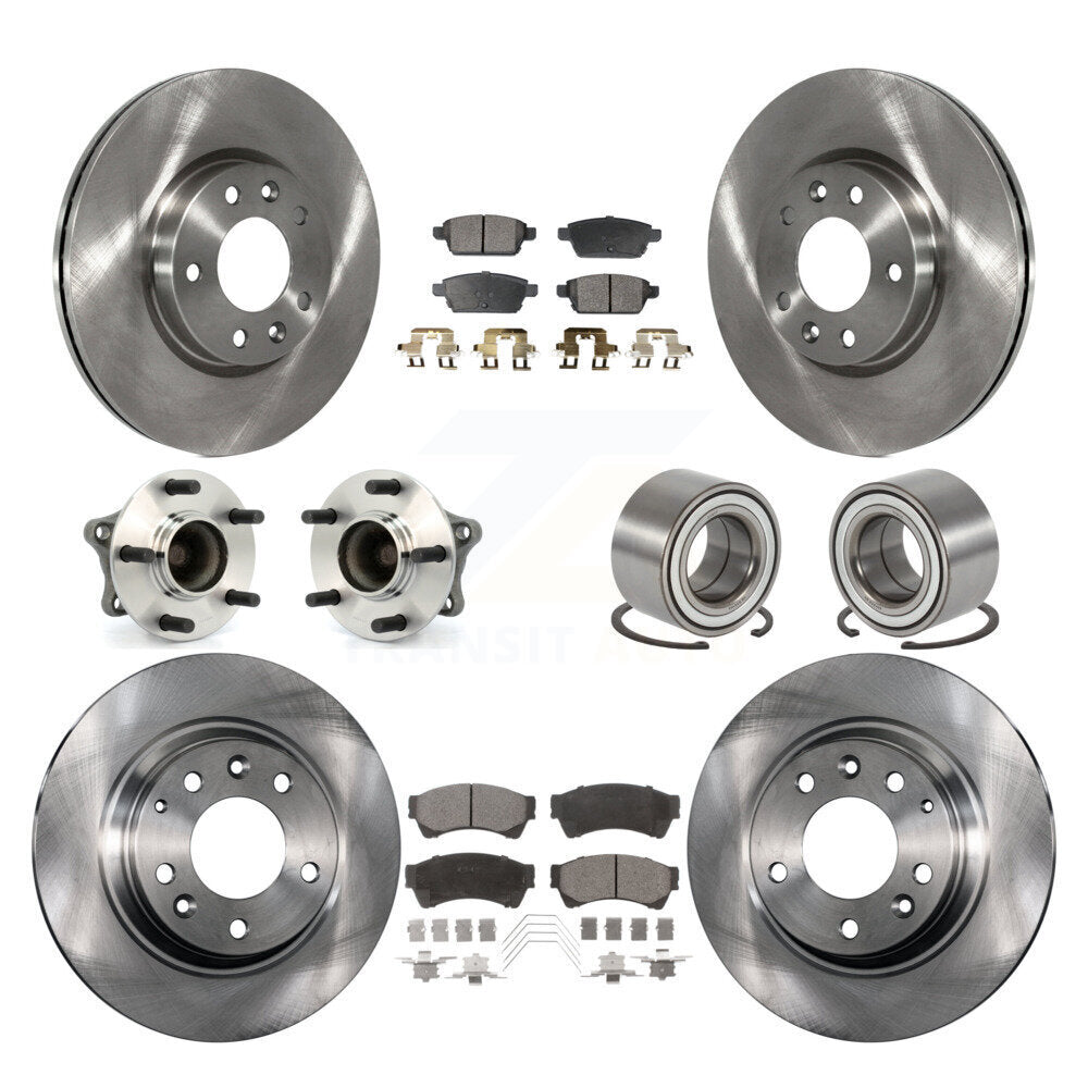 Hub Bearing Brake Rotor And Pad Front Rear Kit (10Pc) For 2009-2013 Mazda 6 3.7L