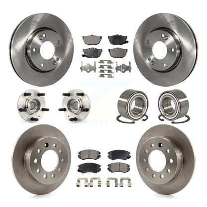 Hub Bearing Disc Brake Rotors And Pads Front Rear Kit (10Pc) For Hyundai Tiburon