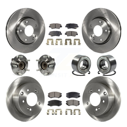 Hub Bearing Disc Brake Rotor & Pads Front Rear Kit (10Pc) For 2012-2013 Kia Soul