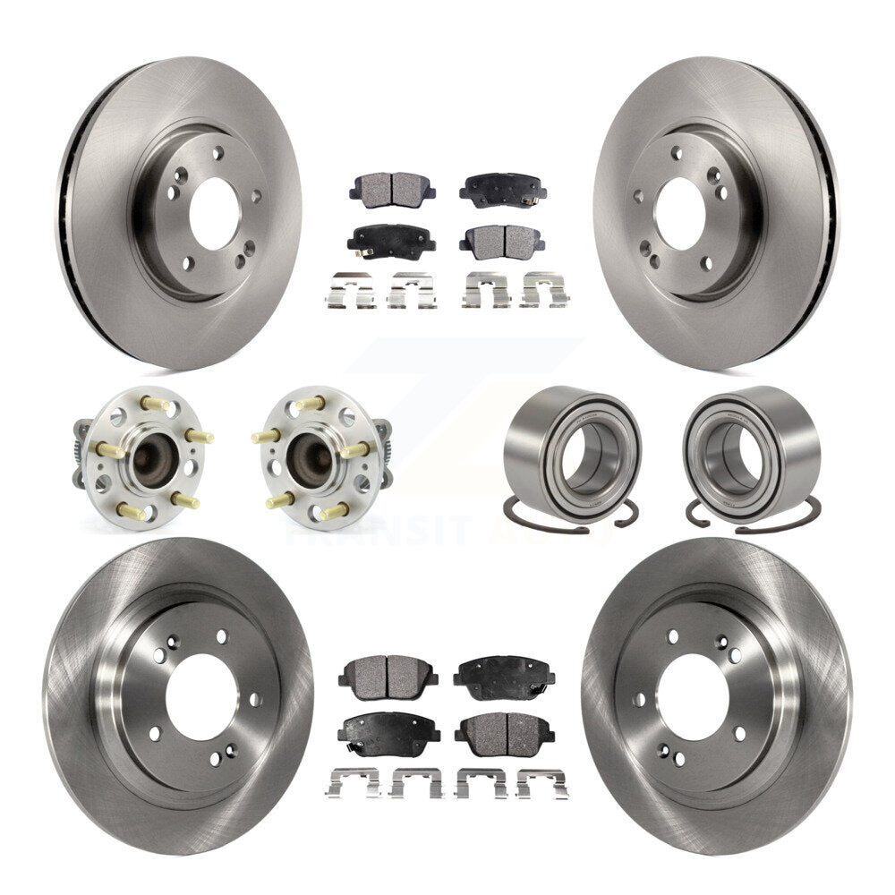 Hub Bearing Brake Rotor Pads Front Rear Kit (10Pc) For 2013-2015 Kia Optima 2.4L