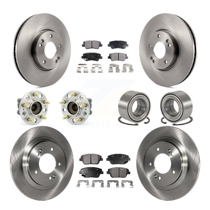 Hub Bearing Brake Rotor Pads Front Rear Kit (10Pc) For 2013-2015 Kia Optima 2.4L