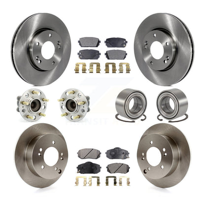Hub Bearing Disc Brake Rotor & Pad Front Rear Kit (10Pc) For 2008-2009 Kia Rondo