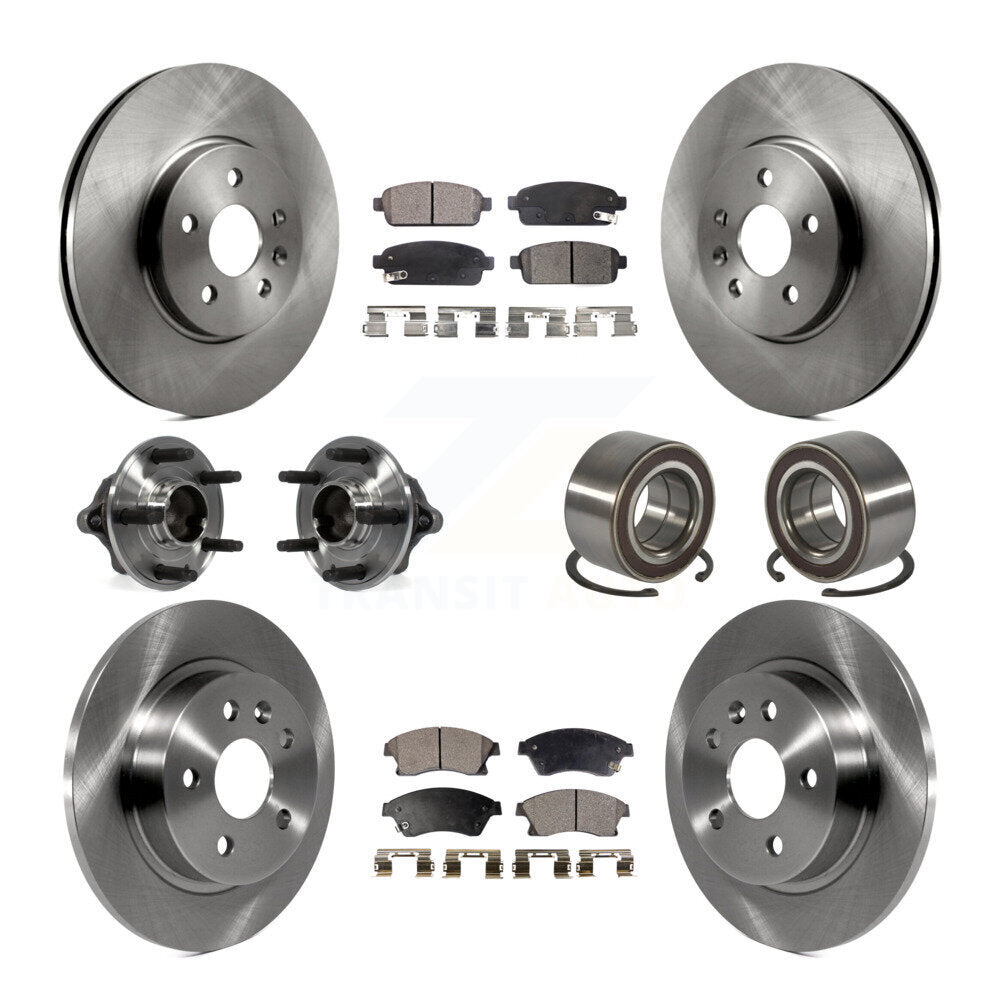 Hub Bearing Brake Rotor & Pad Front Rear Kit (10Pc) For 13-14 Chevrolet Sonic RS